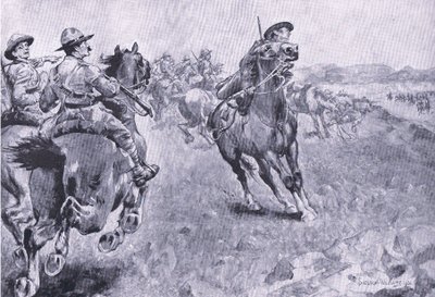La carrera por el control de la carretera de Philips Town, de Después de Pretoria: La Guerra de Guerrillas publicado por Harmsworth Bros Limited, 1901 de Henry Inglis Jodrel Sheldon Williams