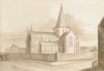 Wolverhampton - Iglesia de Santa María: dibujo en sepia, nd [1844] de Henry James Noyes