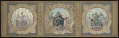 Boceto para la Galería Lobau del Ayuntamiento de París: Paz. Literatura. Ciencia, en 1890 (óleo sobre lienzo) de Henry Jean Louis Boureau