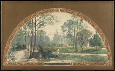 Boceto de la gran escalera del ayuntamiento de Neuilly-sur-Seine: Le château de Saint-James, entre 1908 y 1912 (óleo sobre lienzo) de Henry Jean Louis Boureau
