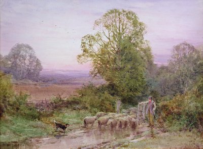 Pastoreo de ovejas (acuarela) de Henry John Sylvester Stannard