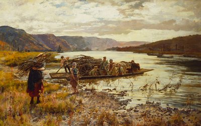 Cruzando el lago de Henry John Yeend King