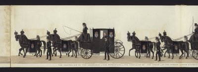 Parte de la vista panorámica de todo el cortejo fúnebre de Arthur, Duque de Wellington de Henry Jr and Sala Alken