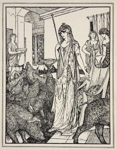 Circe envía a los cerdos (Los compañeros de Ulises) a los establos, frontispicio de 