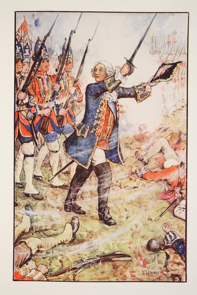 Jorge II en Dettingen, 1743, ilustración de 