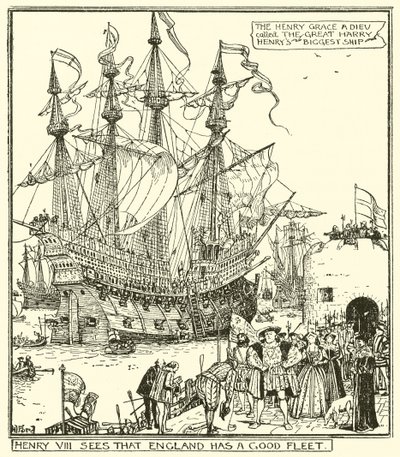 Enrique VIII ve que Inglaterra tiene una buena flota de Henry Justice Ford