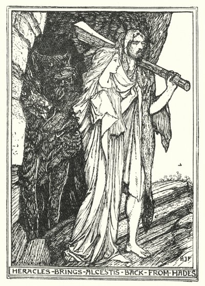 Heracles trae a Alcestis de vuelta del Hades de Henry Justice Ford