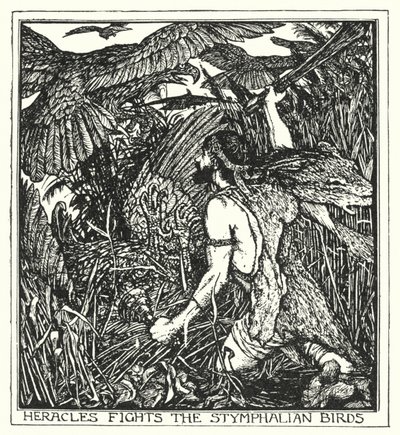 Heracles lucha contra los pájaros de Estinfalia de Henry Justice Ford