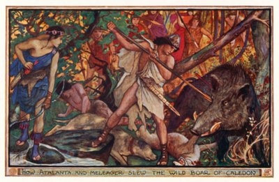 Cómo Atalanta y Meleagro mataron al jabalí salvaje de Caledonia de Henry Justice Ford