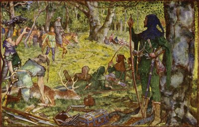 Cómo el rey, disfrazado de abad, visitó a Robin bajo el árbol verde de Henry Justice Ford