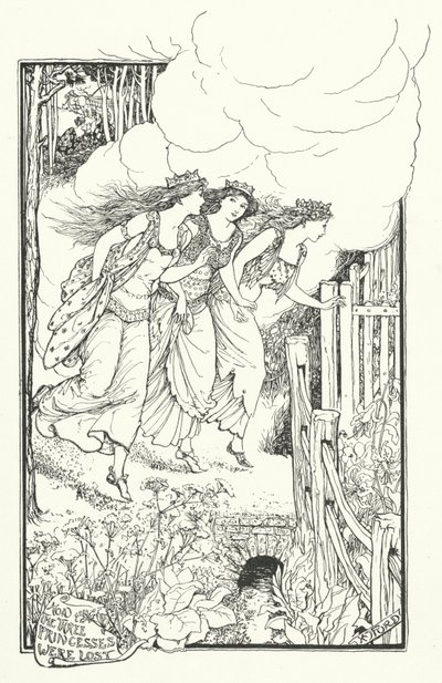 Cómo se perdieron las tres princesas (grabado) de Henry Justice Ford