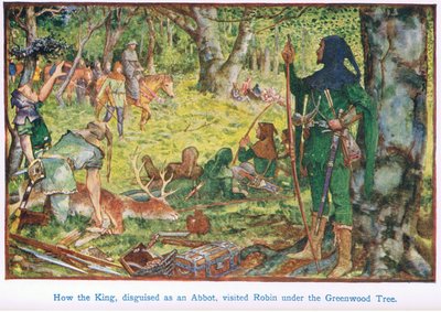 Cómo el rey disfrazado de abad visitó a Robin bajo el árbol Greenwood de Henry Justice Ford