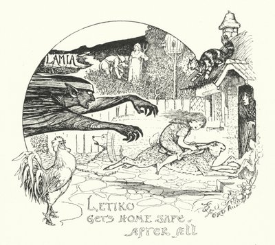 Letiko llega a casa sano y salvo después de todo (grabado) de Henry Justice Ford