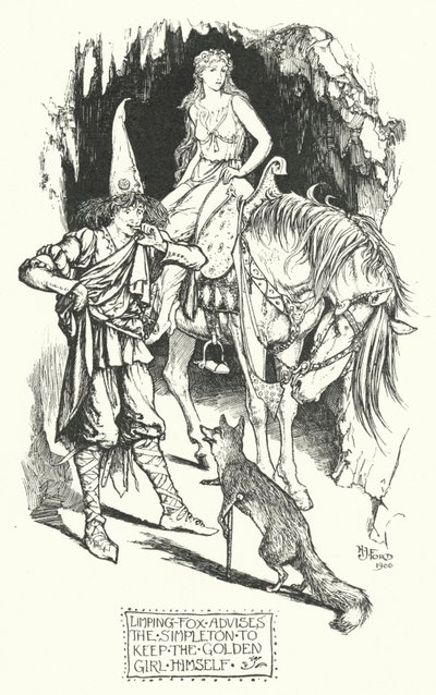 Zorro Cojo aconseja al simplón que se quede con la chica dorada de Henry Justice Ford