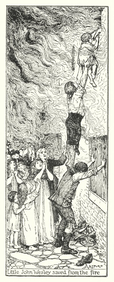El pequeño John Wesley salvado del fuego de Henry Justice Ford