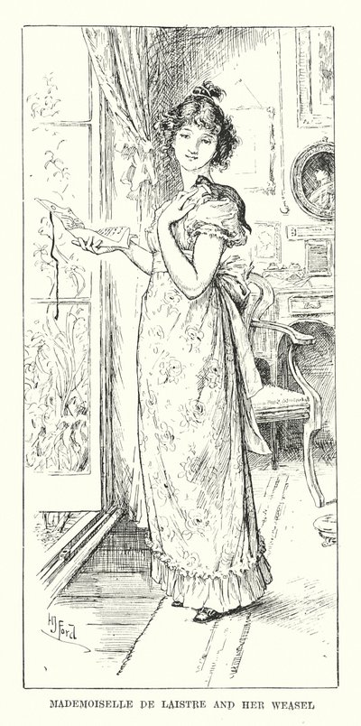 Mademoiselle de Laistre y su comadreja (grabado) de Henry Justice Ford