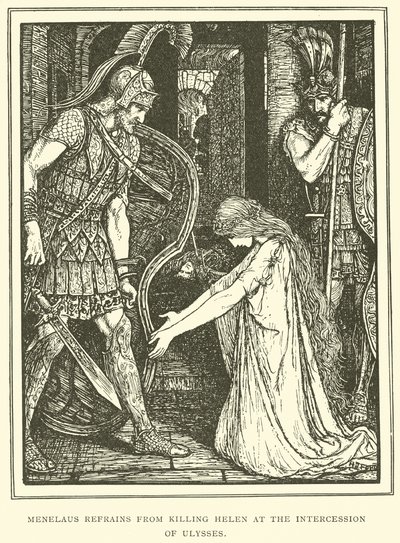 Menelao se Abstiene de Matar a Helena a la Intercesión de Ulises de Henry Justice Ford