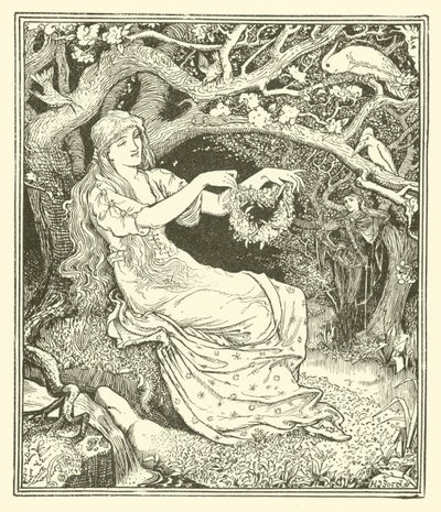 El Príncipe Narciso y la Princesa Potentilla (grabado) de Henry Justice Ford