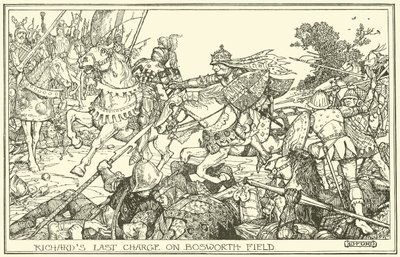 La última carga de Ricardo en el campo de Bosworth de Henry Justice Ford