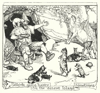 Selkirk bastante feliz en la isla desierta a veces de Henry Justice Ford