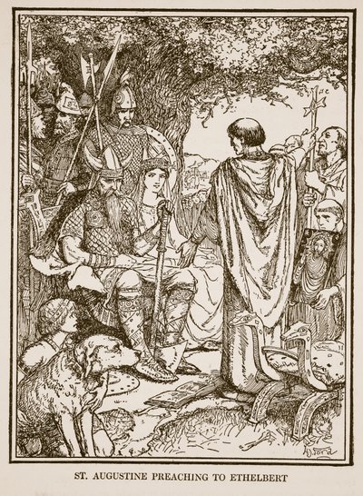 San Agustín predicando a Ethelbert, ilustración de 
