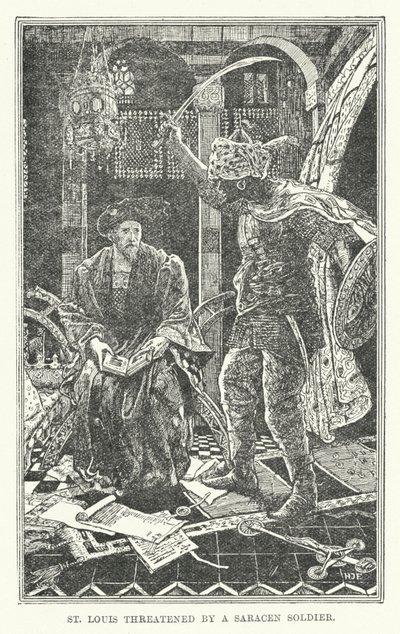 San Luis amenazado por un soldado sarraceno de Henry Justice Ford
