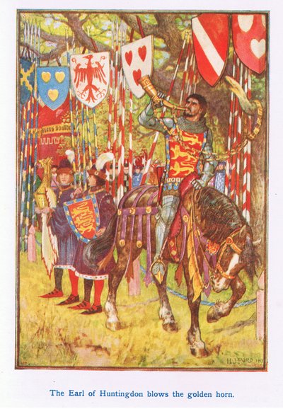 El Conde de Huntingdon toca el cuerno dorado de Henry Justice Ford