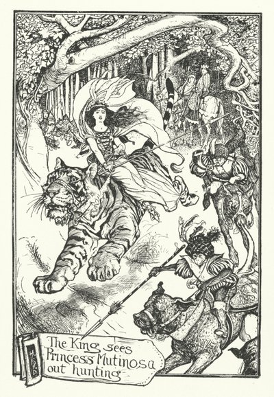 El rey ve a la princesa Mutinosa cazando (grabado) de Henry Justice Ford