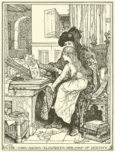 El rey muestra a Isabel su mapa del destino de Henry Justice Ford