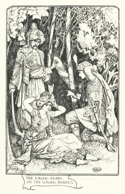 Las cabezas equivocadas en los cuerpos equivocados (grabado) de Henry Justice Ford