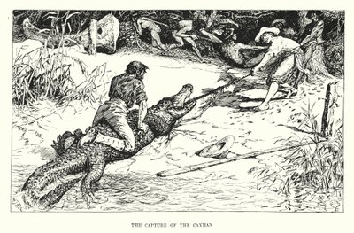 La captura del Caimán (grabado) de Henry Justice Ford
