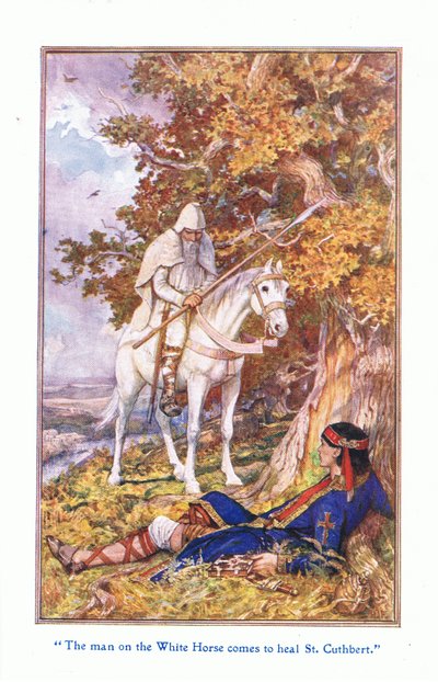 El hombre en el caballo blanco viene a curar a San Cutberto de Henry Justice Ford