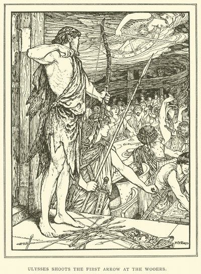 Ulises dispara la primera flecha a los pretendientes de Henry Justice Ford