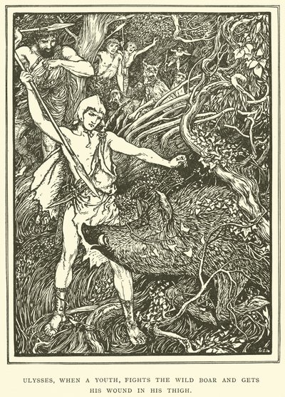 Ulises, cuando era Joven, Lucha contra el Jabalí y se Hiende en el Muslo de Henry Justice Ford