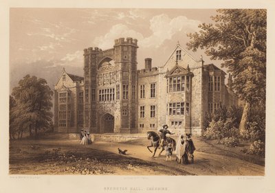 Brereton Hall, Cheshire (aguatinta) de Henry Lark Pratt