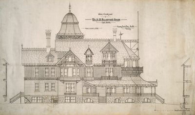 Casa para el Sr. S.W. Allerton, Lago Ginebra, Wisconsin: Elevación oeste de Henry Lord Gay