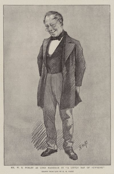 Mr W S Penley como Lord Markham en "A Little Ray of Sunshine" de Henry Marriott (after) Paget