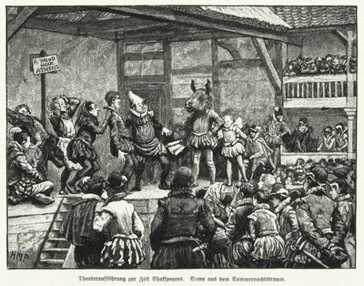 Representación de El sueño de una noche de verano de William Shakespeare durante la vida del dramaturgo de Henry Marriott (after) Paget