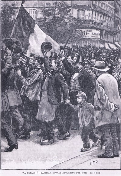 Una multitud parisina en Berlín declarando la guerra de Henry Marriott Paget