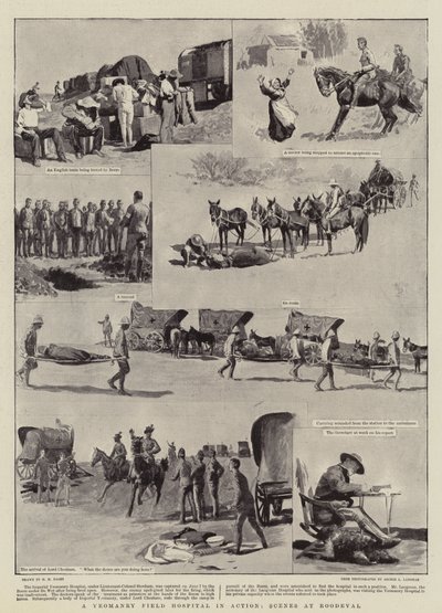 Un hospital de campaña de la caballería en acción, escenas en Roodeval de Henry Marriott Paget