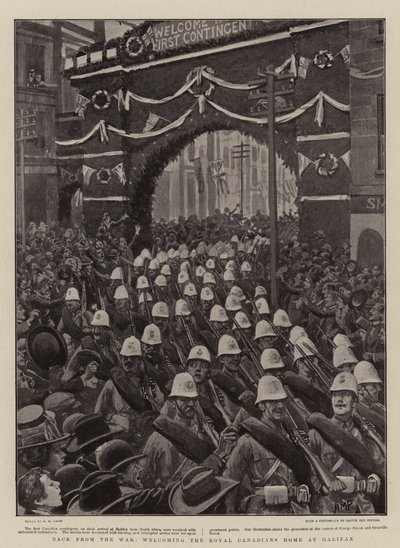 De Vuelta de la Guerra, recibiendo a los Canadienses Reales en Halifax de Henry Marriott Paget