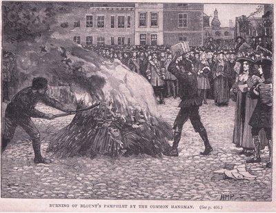 Quema de los panfletos de Blount por el verdugo común de Henry Marriott Paget