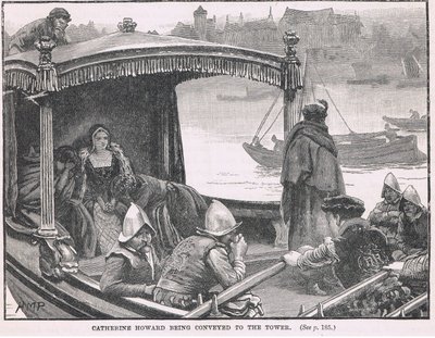 Catherine Howard siendo llevada a la Torre 1542 de Henry Marriott Paget