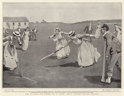 Cómo mantenemos en forma a nuestras enfermeras en Sudáfrica, hermanas jugando al cricket de Henry Marriott Paget
