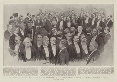 En honor al arte, el alcalde recibiendo a sus invitados en el banquete en la Mansion House de Henry Marriott Paget
