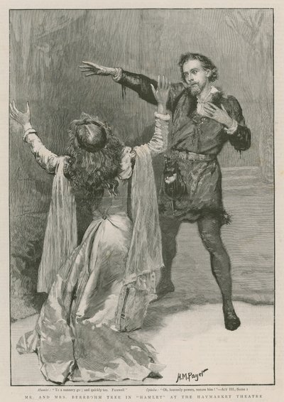 El Sr. y la Sra. Beerbohm Tree en Hamlet en el Teatro Haymarket de Henry Marriott Paget