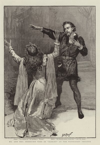 El Sr. y la Sra. Beerbohm Tree en Hamlet en el Teatro Haymarket de Henry Marriott Paget