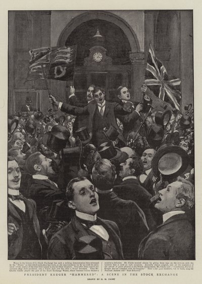 El presidente Kruger golpeado, una escena en la Bolsa de Valores de Henry Marriott Paget