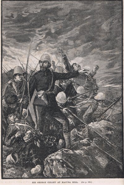 Sir George Colley en la colina Majuba, ilustración de 