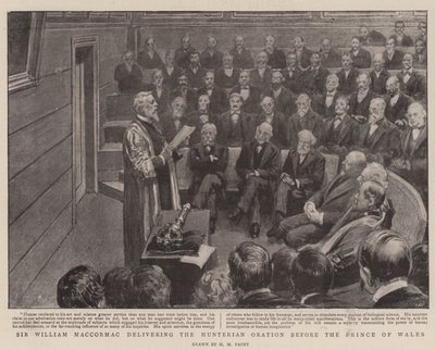 Sir William MacCormac dando la Oración Hunteriana ante el Príncipe de Gales de Henry Marriott Paget